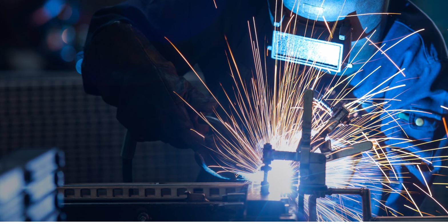 B&G welder at work on an industrial fabrication